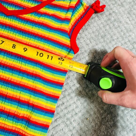 vintage retro yellow/red/blue/green short sleeve babydoll crop tee basic concept - Picture 5 of 5